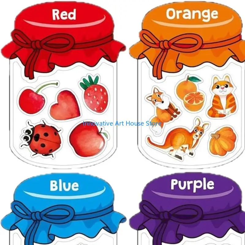 E1PC Color Sorting Toy 60 Color Magnets Educational Refrigerator Magnets