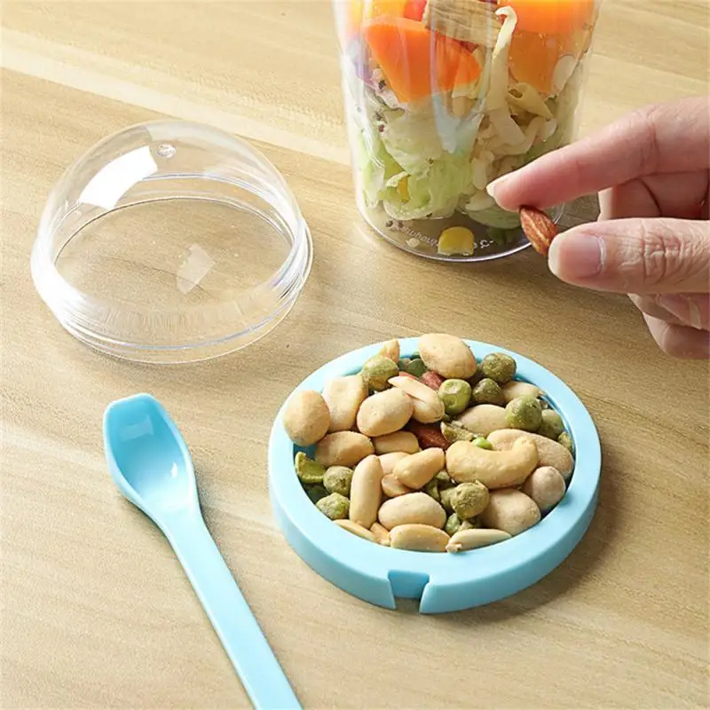 1/3/5PCS Plastic Cups Of Yogurt And Cereals Breakfast Reduced Fat Vegetable And Fruit Salad Cups With Fork And Spoon