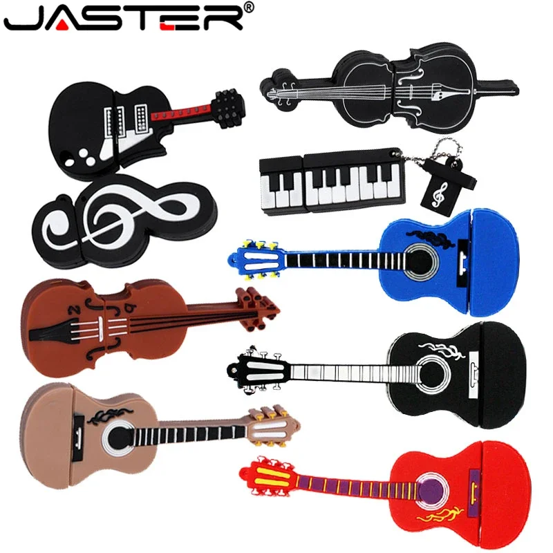 JASTER Del Fumetto 64 Gb Leuke Muziekinstrument Gitaar Viool Nota Usb Flash Drive 4 Gb 8 Gb 16 Gb 32 Gb pen drive Usb 2.0 del Usb del Bastone