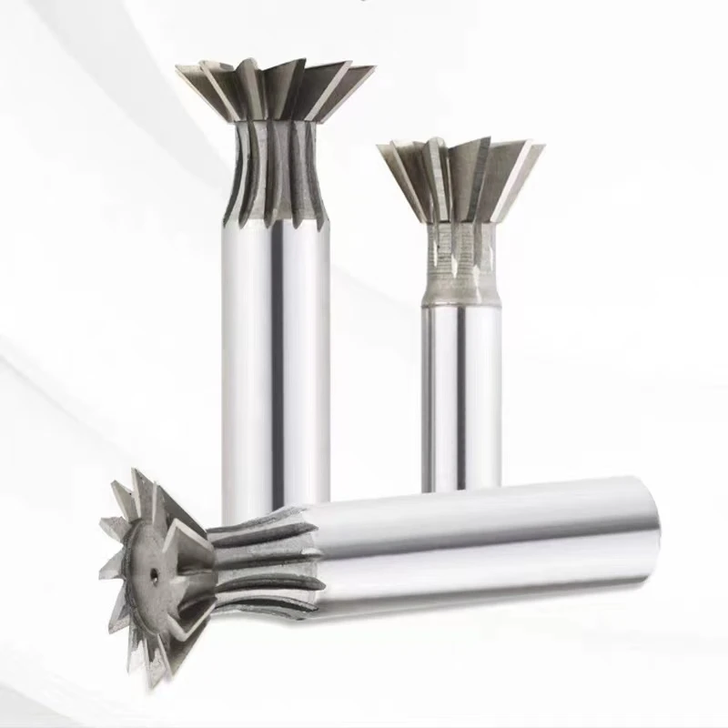 45/55/60 Degrees HSS Dovetail Milling Cutter 10-60mm Diameter  Dovetail End Mill High Speed Steel for Copper Aluminum Cast Iron