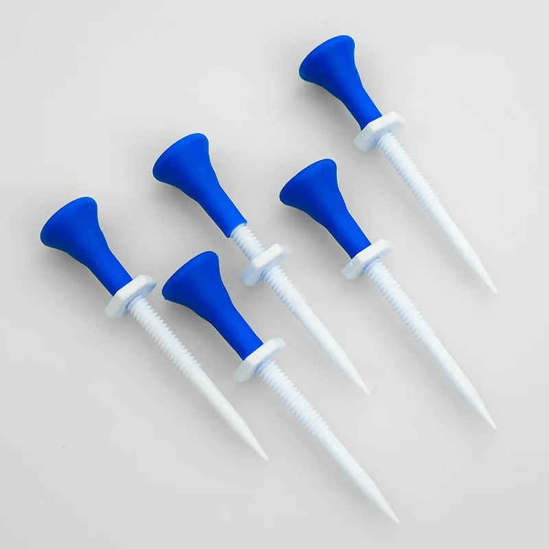 New Blue Plastic Golf Tees Height can be adjusted freely More Durable Golf Plastic Tees Golf Accessories For Golfers 5pcs/box