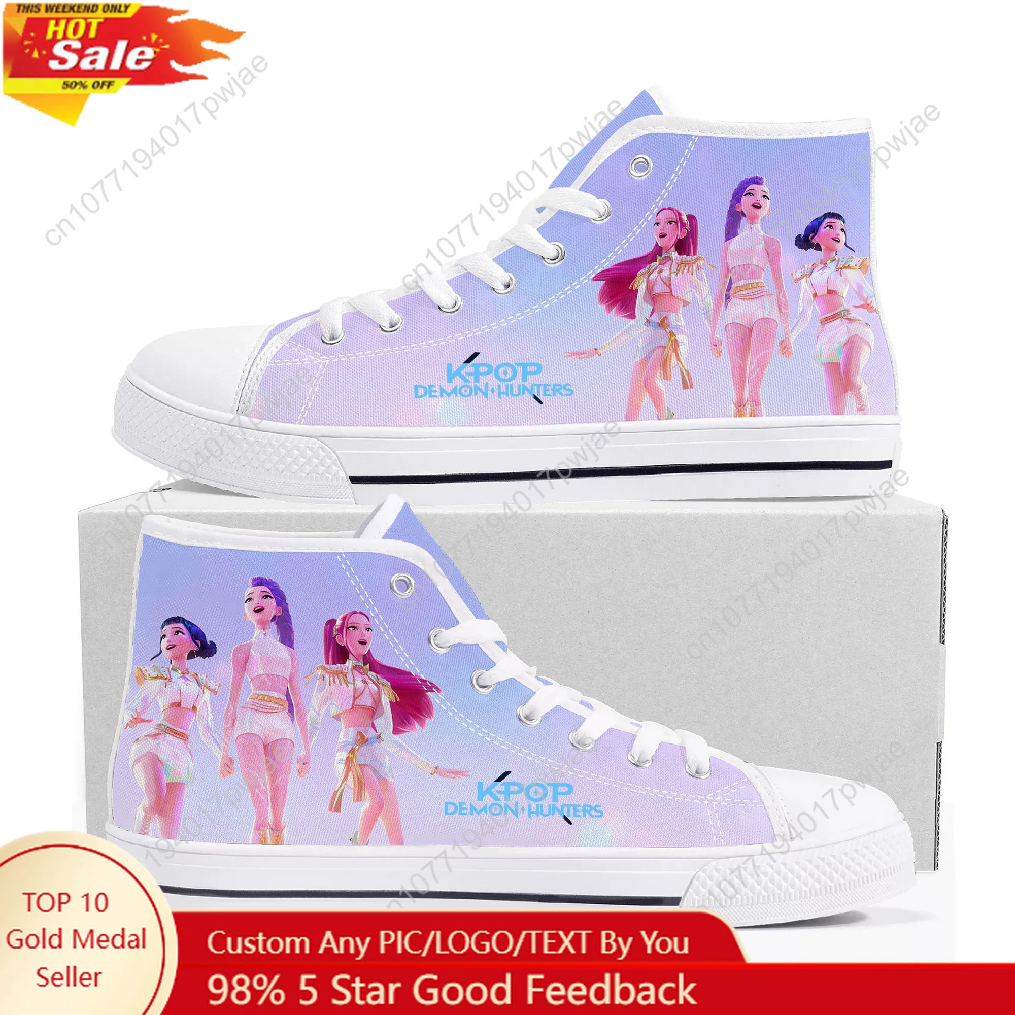 

KPop Demon Hunters High Top High Quality Sneakers Mens Womens Lightweight Canvas Sneaker Ghana Casual Custom Shoes