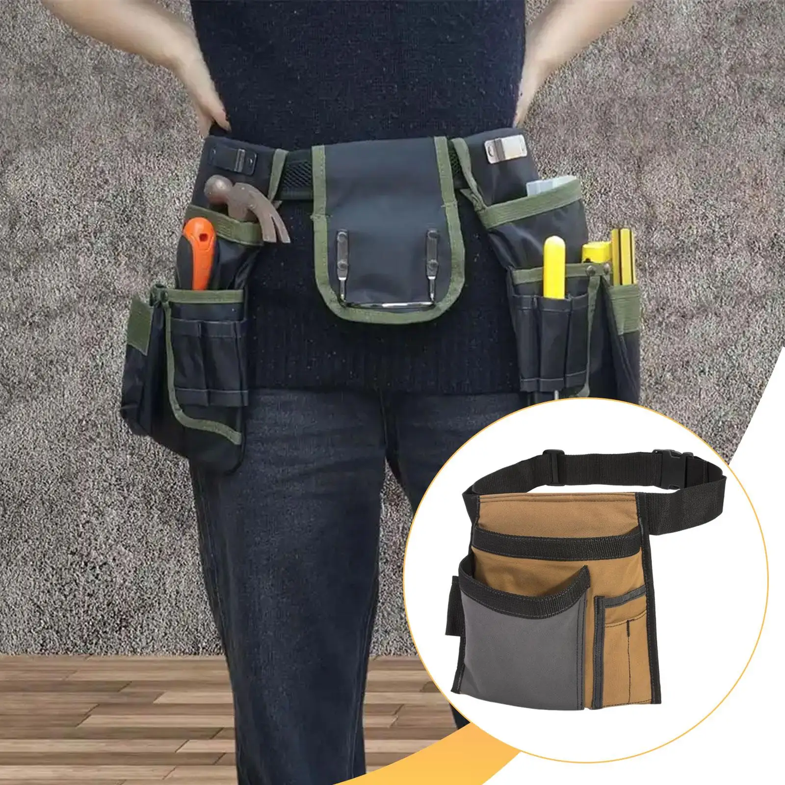 Tool Waist Bag Tool Pouch Worker Multifunctional Hardware Belt Bag Wear Resistant Woodworking Professional Organizer Waist Pouch