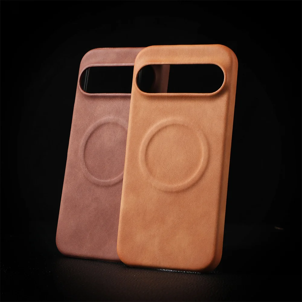 C Luxe Schapenvacht Lederen Magnetische Telefoon Case Voor Google Pixel 10 9 8 7 Pro XL 8A 7A schokbestendig Business Matte Hard Solid Cover