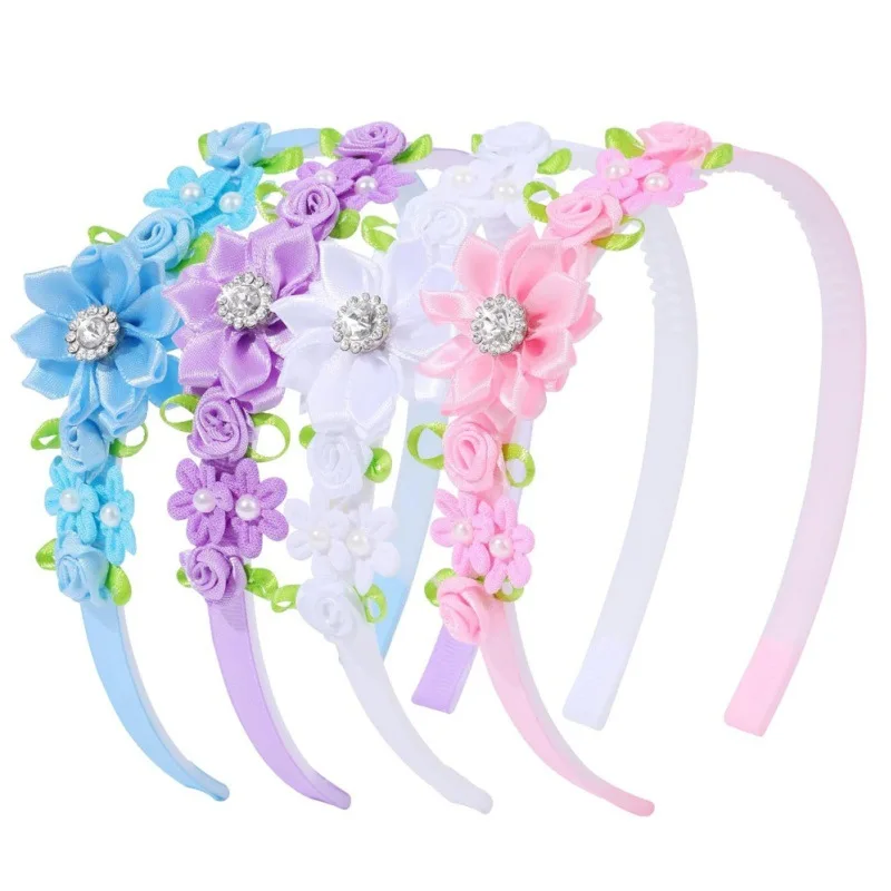 Sweet Cute Princess Flower Hairband Headband Children Girls Kid Hair Head Hoop Band Accessories Headdress Headwear Ornament Gift