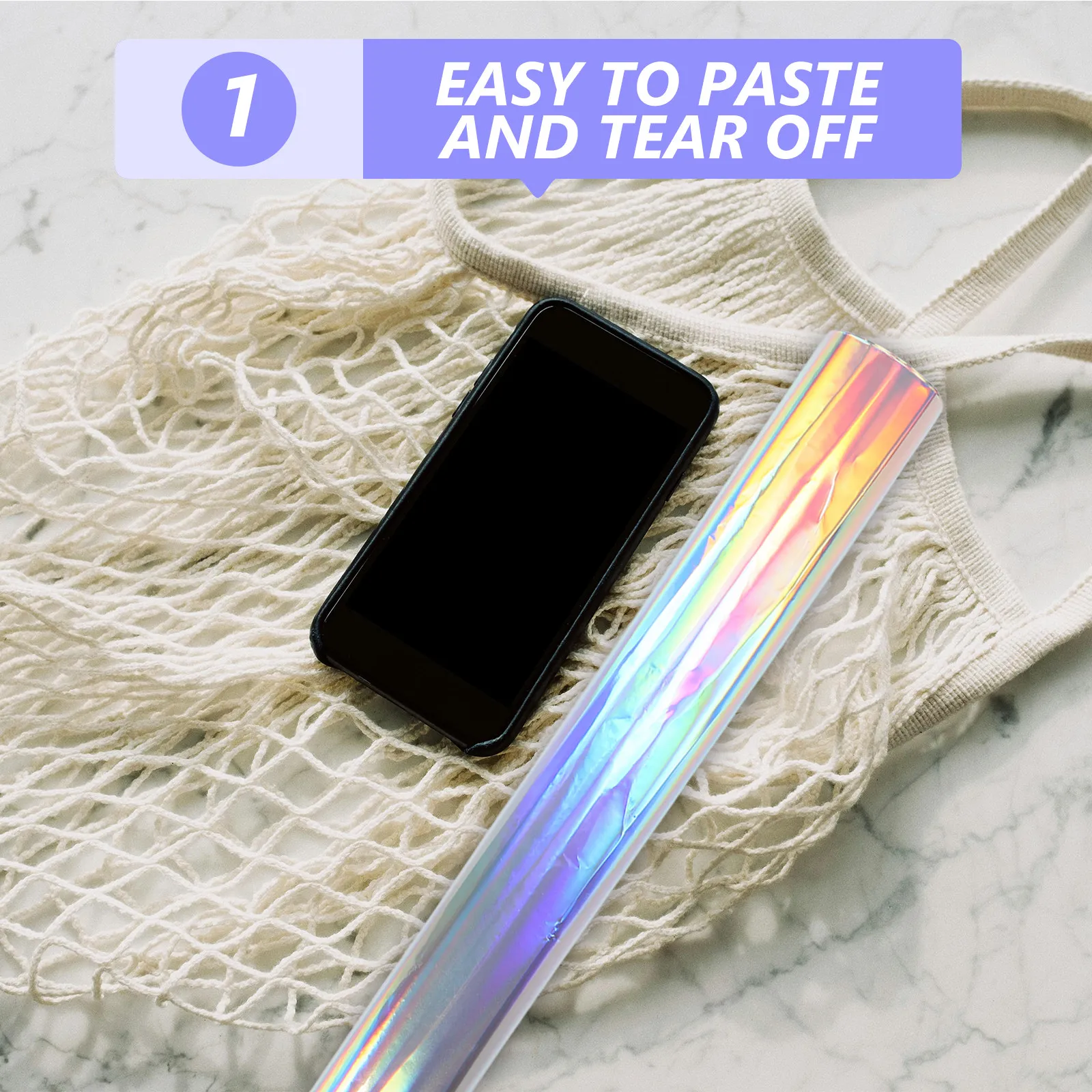 50x100cm Iridescent Window Film Rainbow Holographic Glass Sticker for Home Office Decor Privacy Light Filtering DIY Crafts Sun