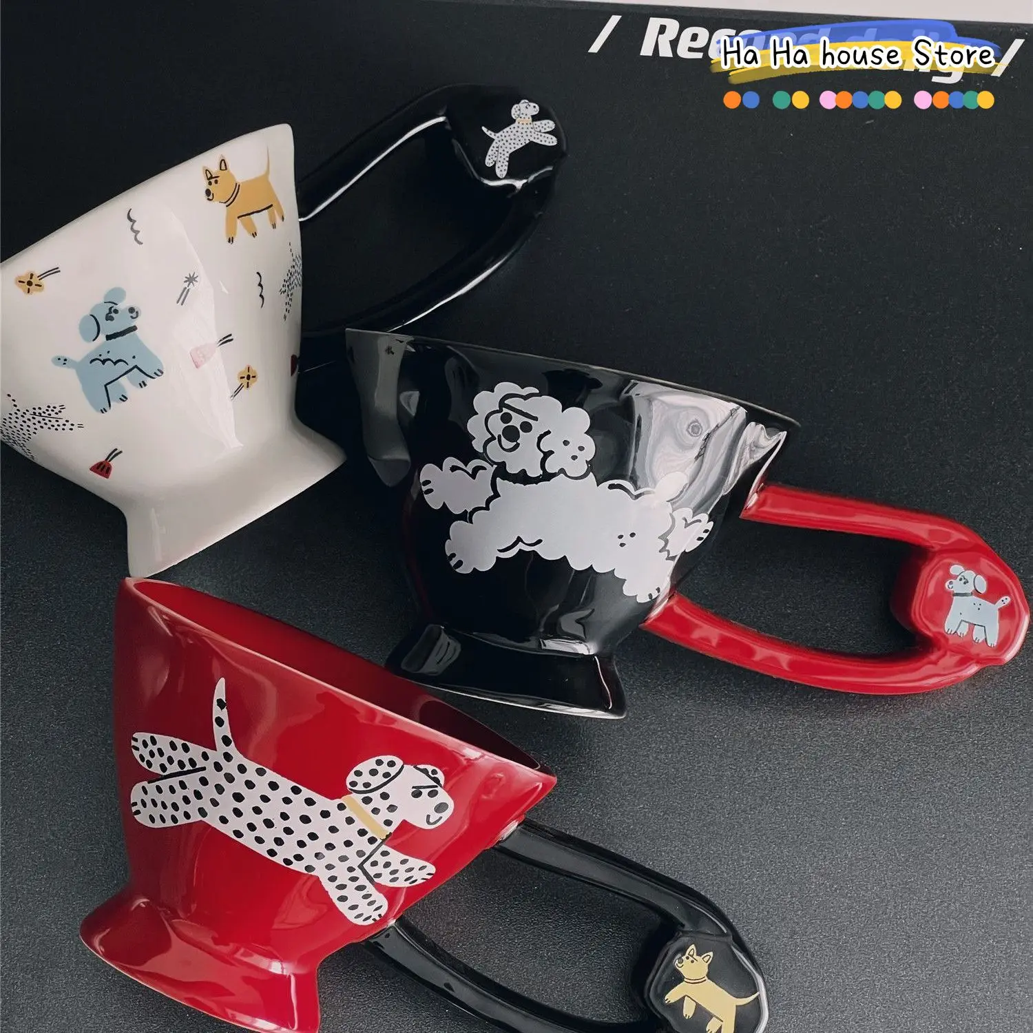 

Необычная милая керамическая кружка, современная простая бытовая чашка высокого уровня внешнего вида, креативный дизайн, чашка для собаки, офисная чашка для завтрака