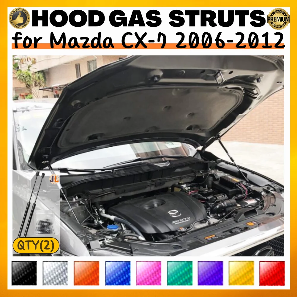 

Qty(2) Hood Struts for Mazda CX-7 2006-2012 Front Bonnet Modify Carbon Fiber Gas Springs Shock Absorber Lift Supports Dampers