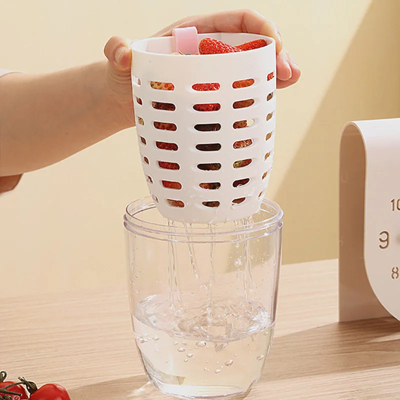 

Ins Wind Fruit Cup Чашка для завтрака, салата, пикника, кемпинга с вилкой, портативная с крышкой, двойная сливная чашка, многофункциональная чашка