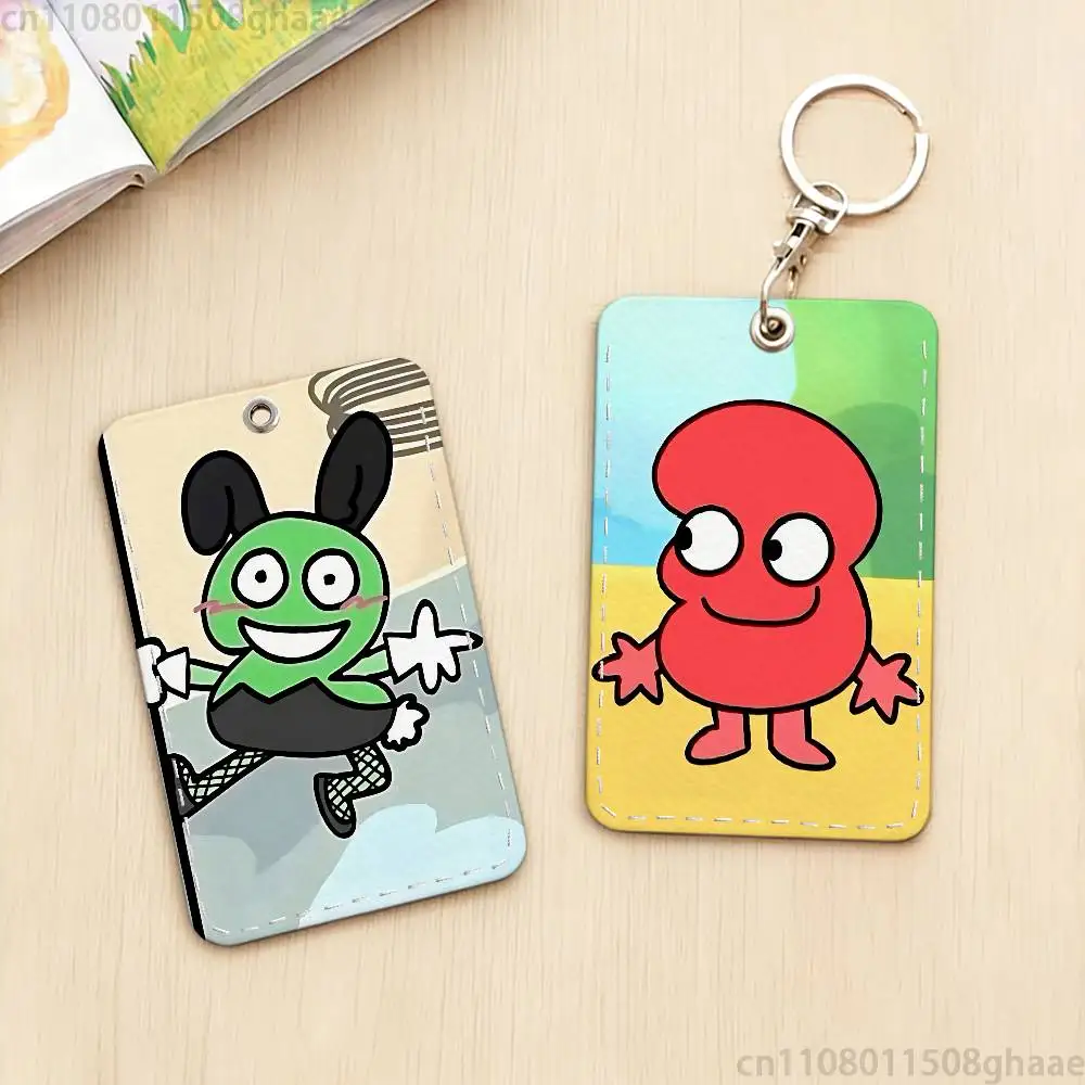 Funny Anime BFDI Holder Keychain For Bank Business Work Card Holder Student Card Protective Case Bus Card