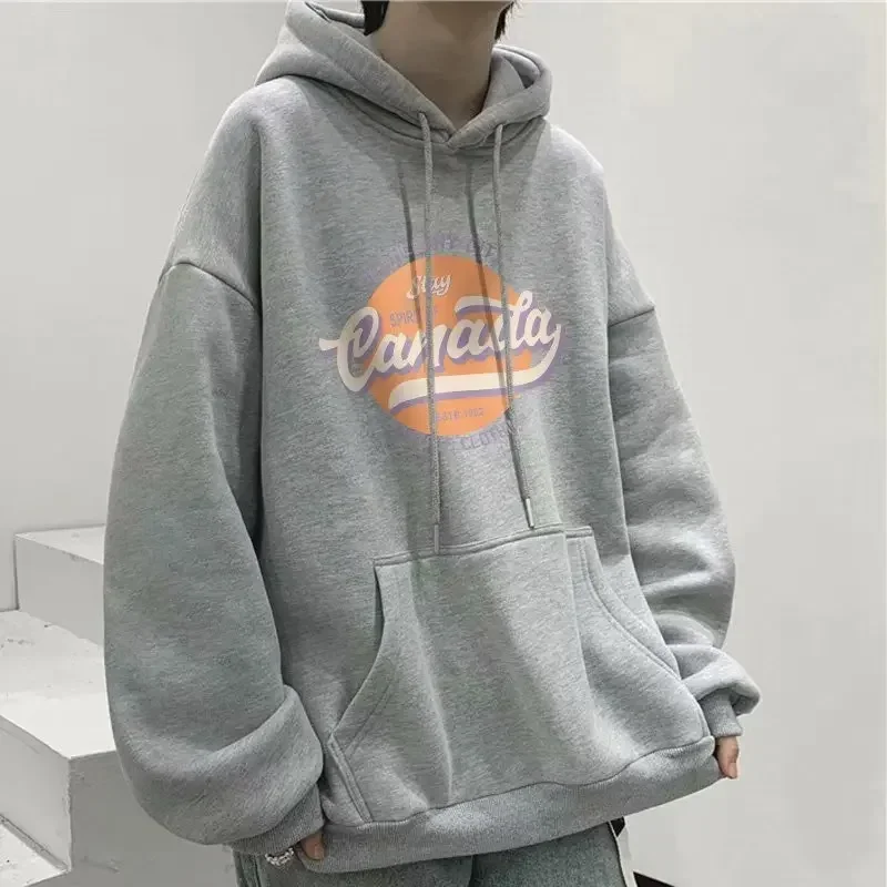 Winter Clothes Women Oversized Hooded Sweater Korean Style New Letter Printed Hoodie Hip Hop Street Wear Men's Sweatshirts Y2k