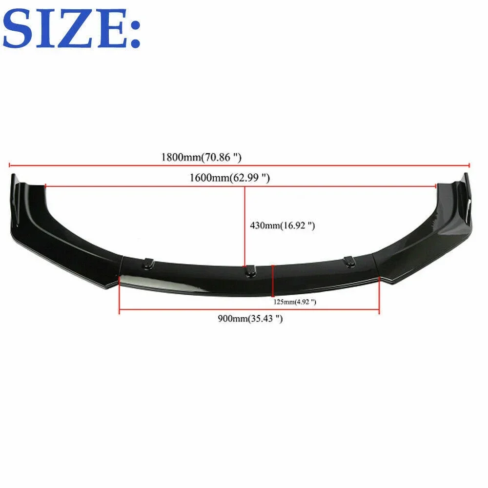 Paraurti anteriore Spoiler laterale Splitter deflettore copertura Kit corpo protezioni per Honda Civic Sedan 2016 2017 2018 2019 accessori auto