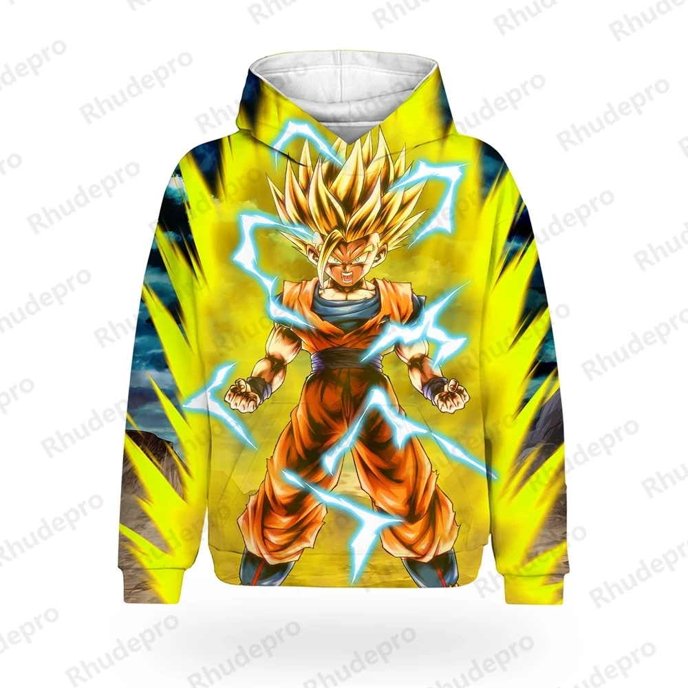 DragonBallZ Hoodie Children's 3D Hoodie Fashion Hoodie Long Sleeve Round Neck Casual Animation Super Saiya Goku Hoodie