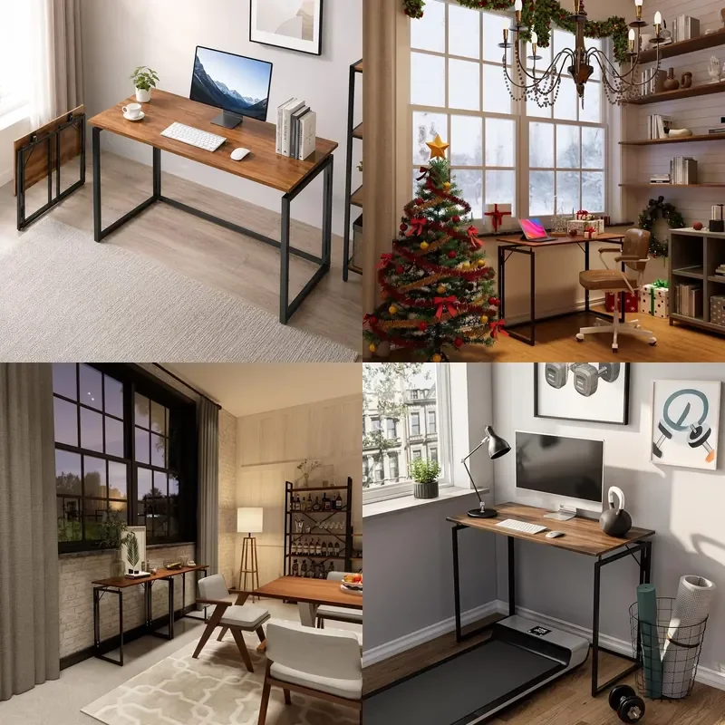 Factory Direct Folding Computer Desk Portable Home Office Study Table Space Saving Foldable Writing