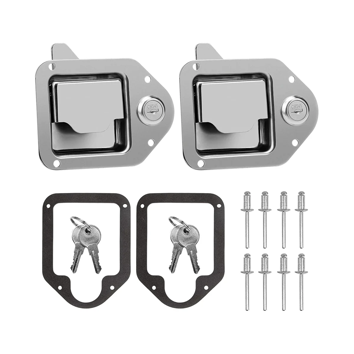 Truck Tool Box Latch Replacement Stainless Steel Toolbox Paddle Lock Replacement Handle with Keys for Truck RV Trailer