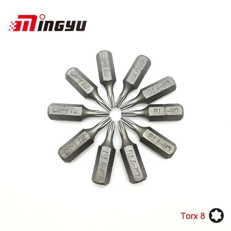 

10pcs 1/4" Shank Torx T8 Precision Screwdriver Bit Set Mini Size Screw Driver For Hand Tools Watch Laptop Repairing Tool