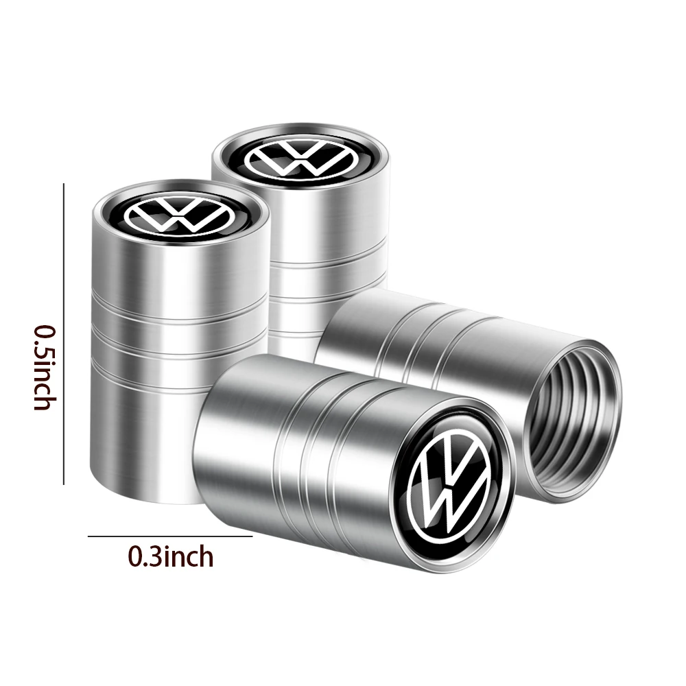 4Pcs Anti-theft Car Metal Tire Valve Air Caps Auto Accessories For Volkswagen Caddy Scirocco CC Golf VI 4 MK7 Beetle GTI R Line