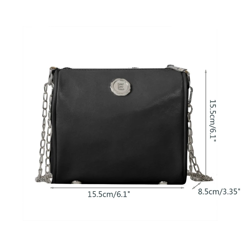 PU Leather Crossbody Purses Shoulder Bags for Women Small Bag Bag with Chain Strap Vintage Satchel Bags E74B