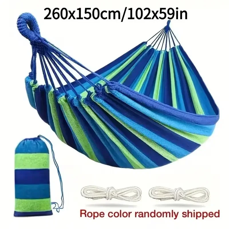 Portable Camping Hammock with Storage Bag, Durable Polyester Fabric, 440lb Weight Capacity, Easy Setup, Outdoor & Indoor Use