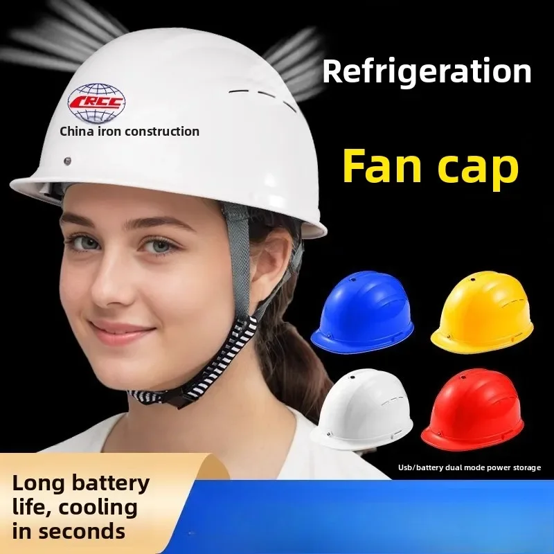 

Safety helmet with fan, intelligent air conditioning for cooling and sun protection, dual fans, rechargeable