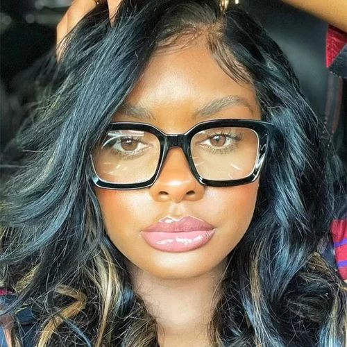 Imagen 2 del producto Gafas de lectura cuadradas transparentes Unisex para mujer, monturas de gafas de gran tamaño con luz azul para ordenador y hombre