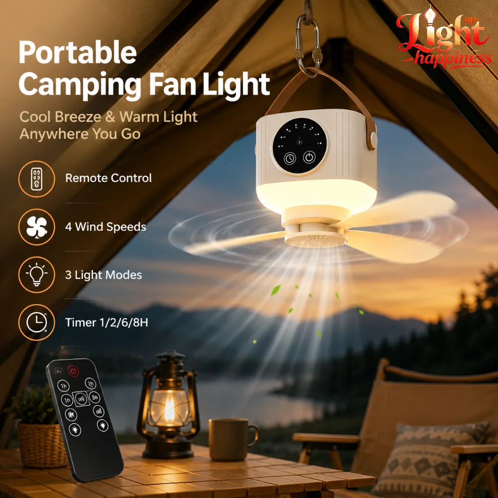 New Wireless Portable Rechargeable Ceiling Fan Night Light For Student Dormitories Small Portable  Usb Hanging Fan Light