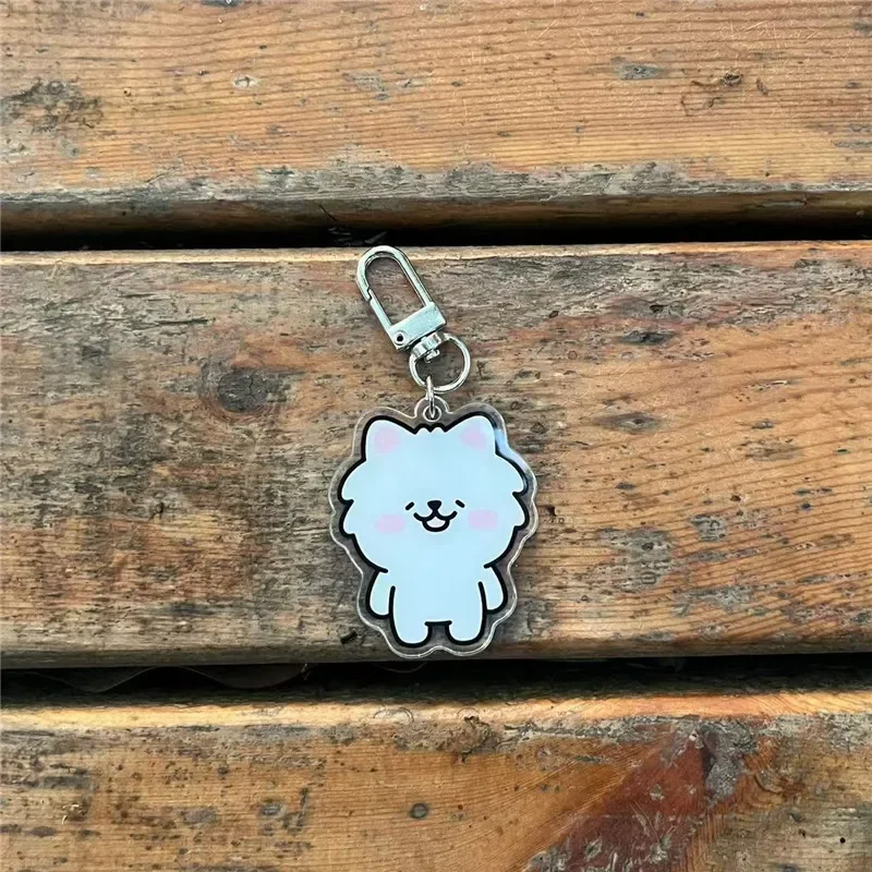 New Kpop Cartoon Mini Acrylic Keychains Pendant Keyring Beauty Fans Gifts