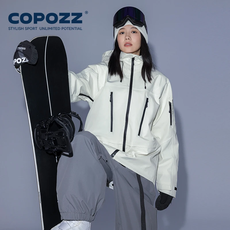 COPOZZ Skiing Coats Winter Warm Women Men Tracksuit Hooded Sports Snowboard Jacket Mountain Female Outwear Windproof Ski Clothes