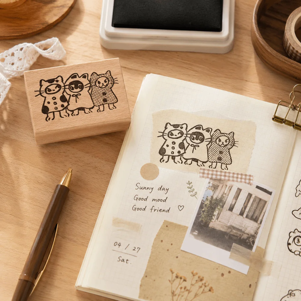 Bread-shaped Rubber Stamp Solid Wooden Grip Soft Rubber Wooden Rubber Stamp Cartoon Design Lightweight Mini Size
