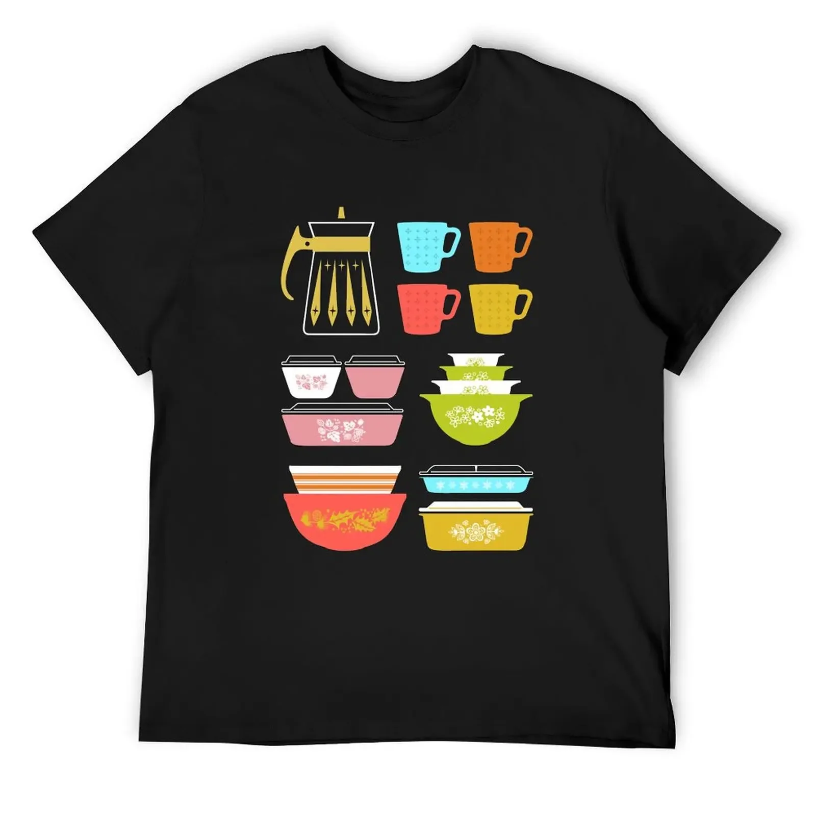 Pyrex Pretties - T-shirt da cucina in vetro vintage T-shirt divertenti San Valentino boutique di abbigliamento magliette aderenti per uomo