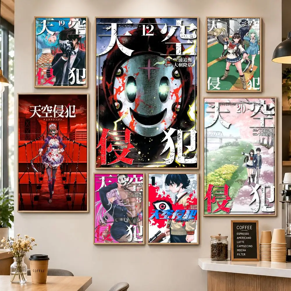 Anime High-Rise Invasion Horror Mask Survival Poster HD Wall Decor Apartment Dorm Office Cafe Bedroom Home Gift