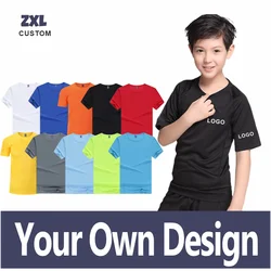 Quick-drying Custom T Shirts for kids Causal Breathable kids top Personal Group Logo Custom Print Round Neck Short Sleeve Tshirt