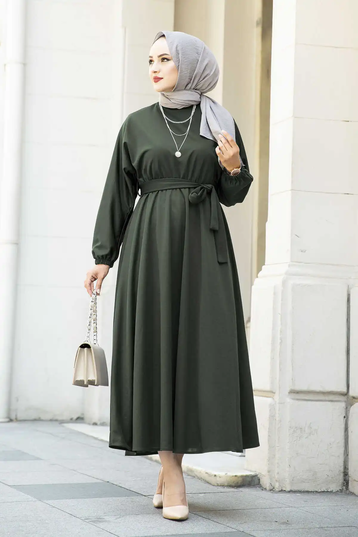 Waist Belted Dress 2022 New Year Abaya Dubai Turkey Muslim Fashion Hijab Dress Islamic Clothing African Long