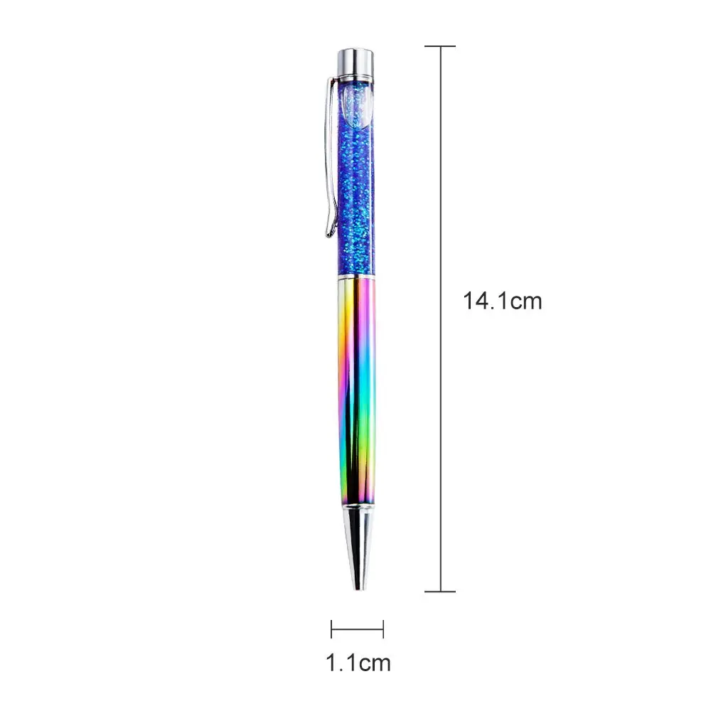 1 Pcs Ballpoint Pen Oil Crystal Metal Office School Supply Stationery Spinning Rose Gold Shiny Gift Cute Clip Glitter 2023