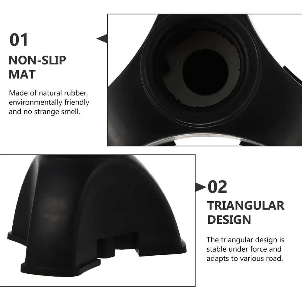 

4pcs Anti-Skid Rubber Shaft Sleeve Cover With Anti-Wear Gasket Triangular Design For Hiking Walking Trekking Poles Outdoor