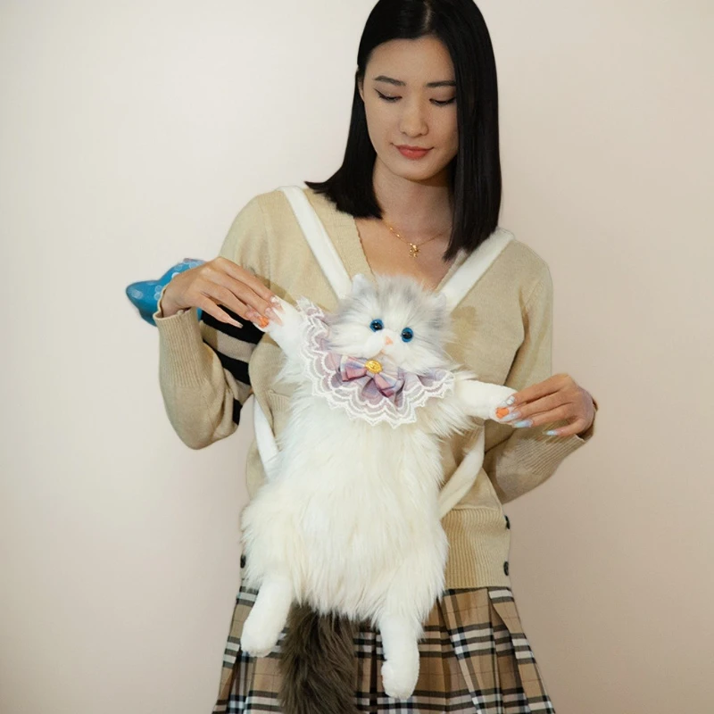 

Модная кавайная сумка с котом, мягкий белый рюкзак, подарки для девочек, детей, подруг, женские плюшевые подушки на день матери, мягкий кот