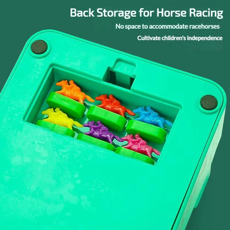 Desktop Board Game Horse Racing with 6 Horses Activities Hand Eye Coordination for Family Game Kids Adults Friends Interaction