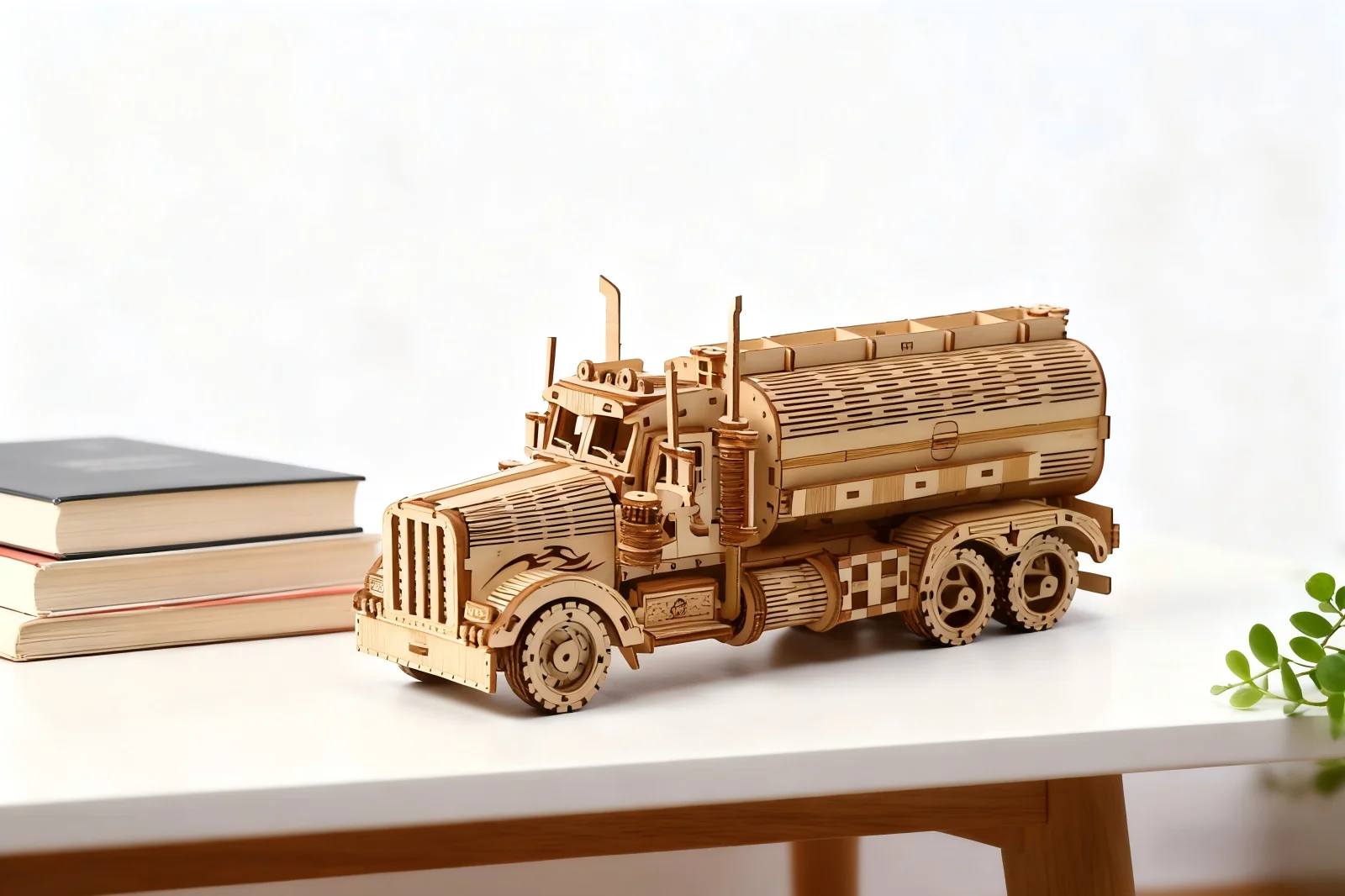 OUZEY ثلاثية الأبعاد خزان خشبي شاحنة لغز للبالغين الخشب اللبنات مجموعات التجمع نموذج كول سطح المكتب مكتب ديكور المنزل هدية مزخرفة