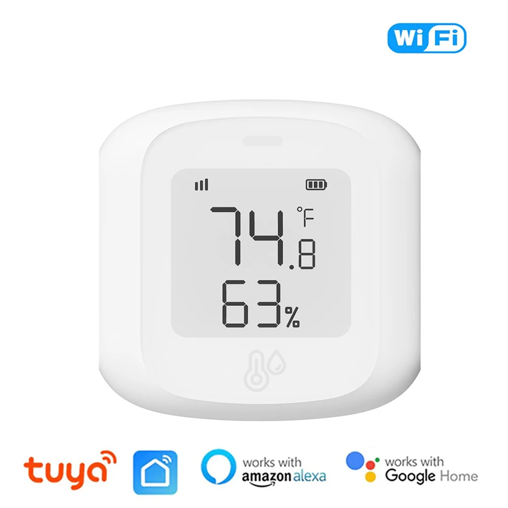 Tuya Smart WiFi/Zigbee Temperature and Humidity Sensor Indoor Hygrometer Thermometer with LCD Display Support Alexa Google Home