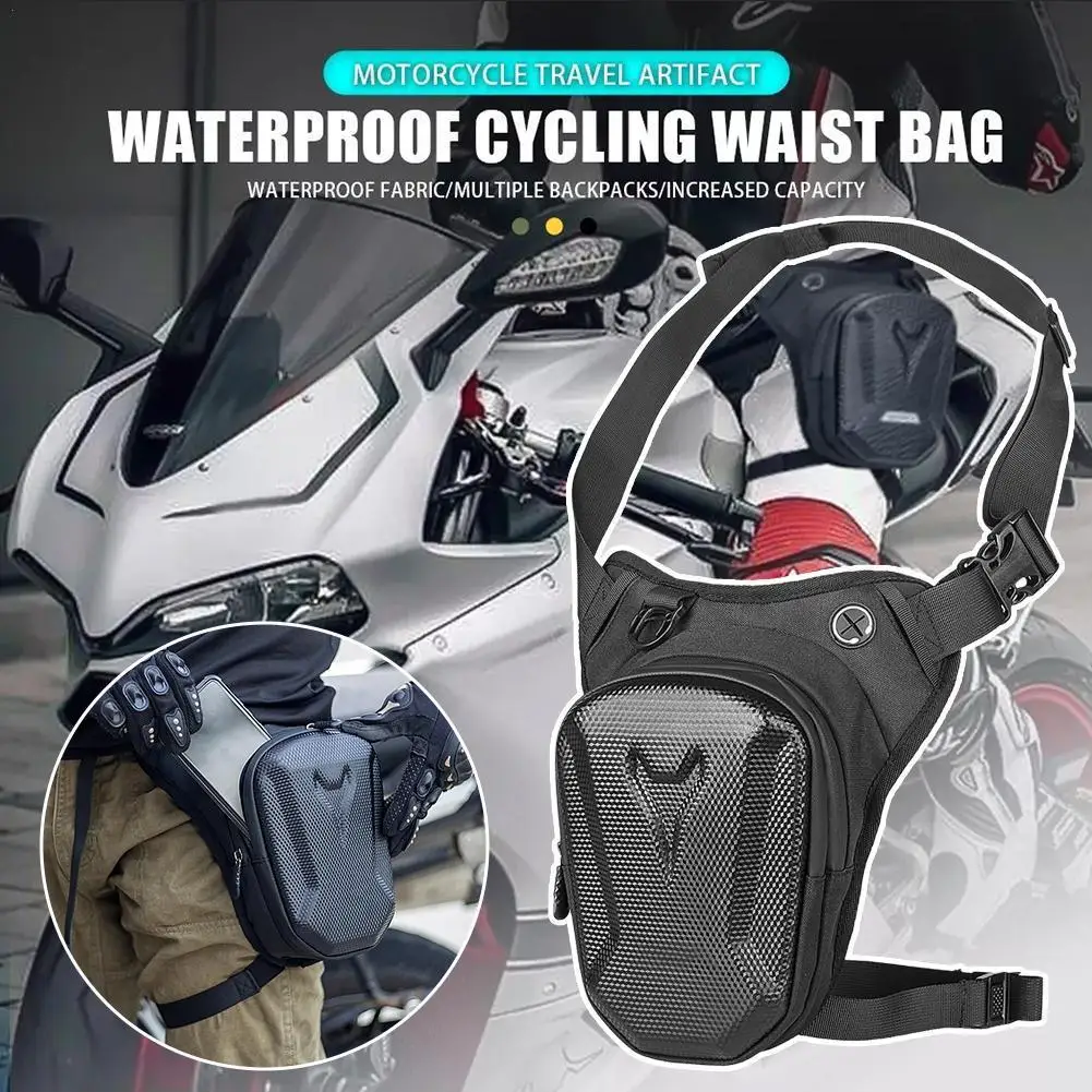 

Motorcycle Leg Side Bag Waterproof Reflective EVA Hard Shell Outdoor Casual Waist Bags Motorbike Mobile Phone Purse Hip Bum Pack