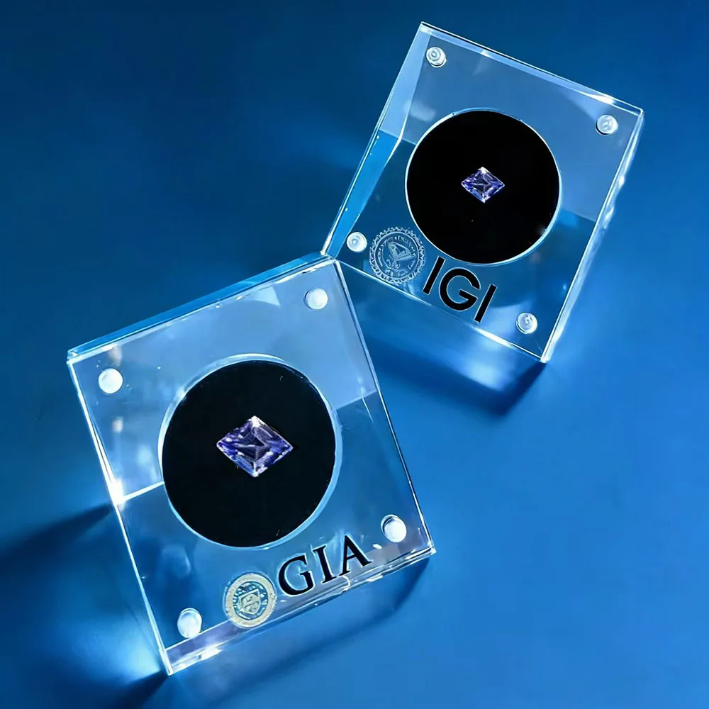 

Transparent Diamond Storage Box Jewelry Display Stand for Loose Gemstones Bare Stone CVD Color Zircon Organizer Box