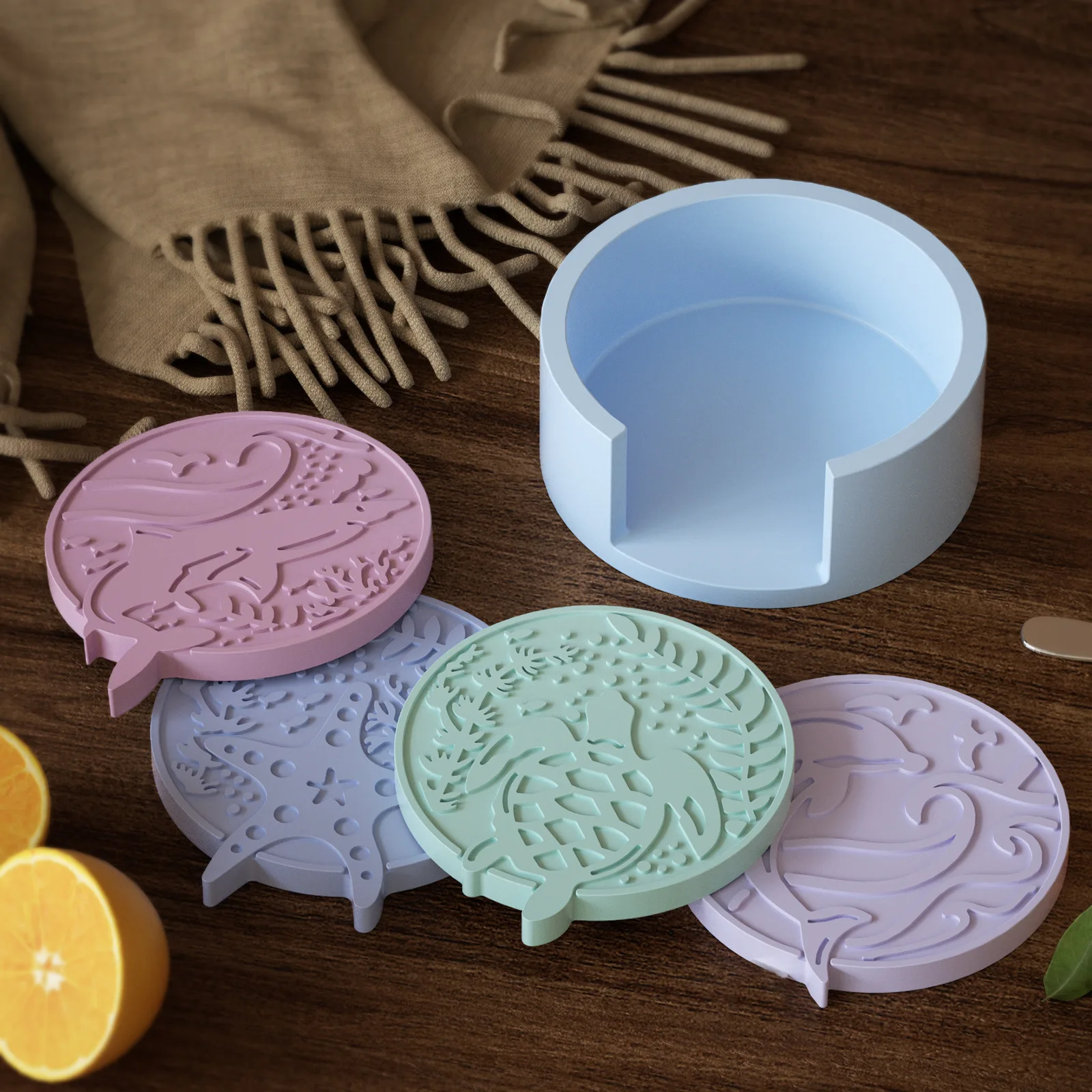 Plaster Coaster Storage Base M - Resin Ocean Wave Mold review and price