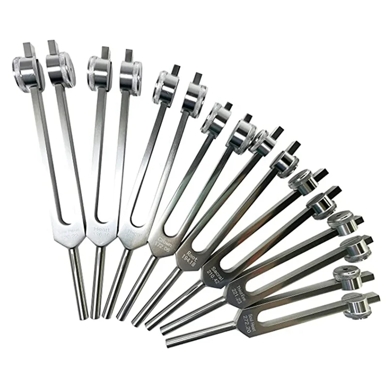 

SS-Chakra Tuning Fork Set For Healing, 24 Pieces Silver Chakra Tuning Fork For Meditation