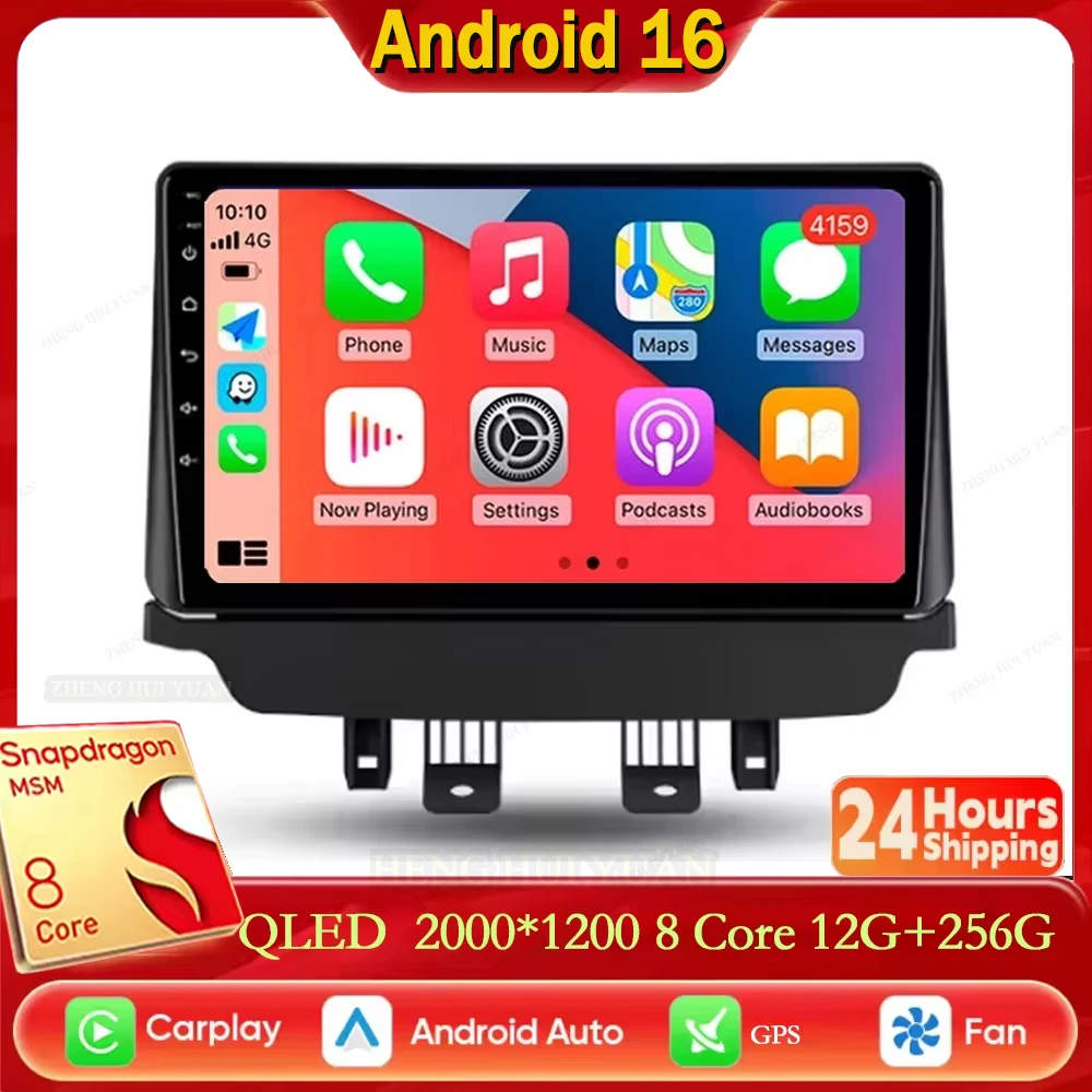 Android 16 12+256GB CarPlay Auto For Mazda CX-3 DK Mazda 2 DJ 2014 - 2023 Car Radio Multimedia Video Player GPS stereo Head Unit