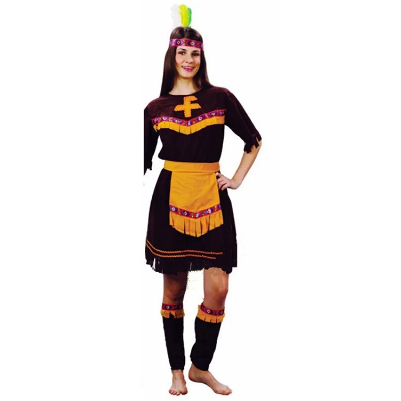 Costume de femme sauvage indienne pour femmes adultes, vêtements de Cosplay d'halloween Par, spectacle sur scène ethnique traditionnel Hanfu pour dames