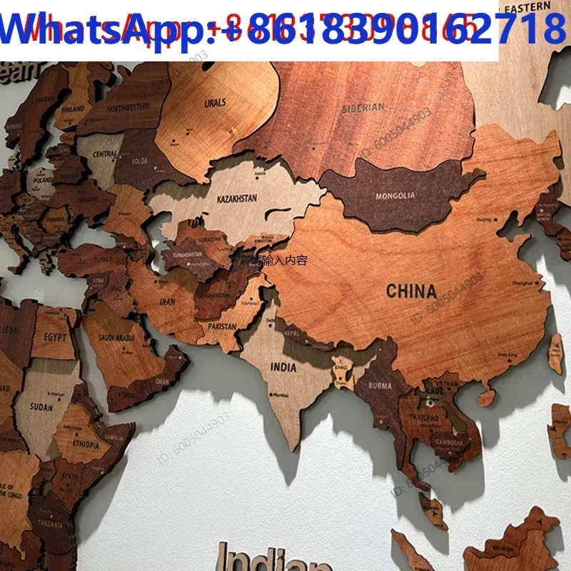 Solid wood world map travel Nordic living room dekoracja ścienna w tle obrazy duże dekoracyjne szkoła biurowa 3D stereo.