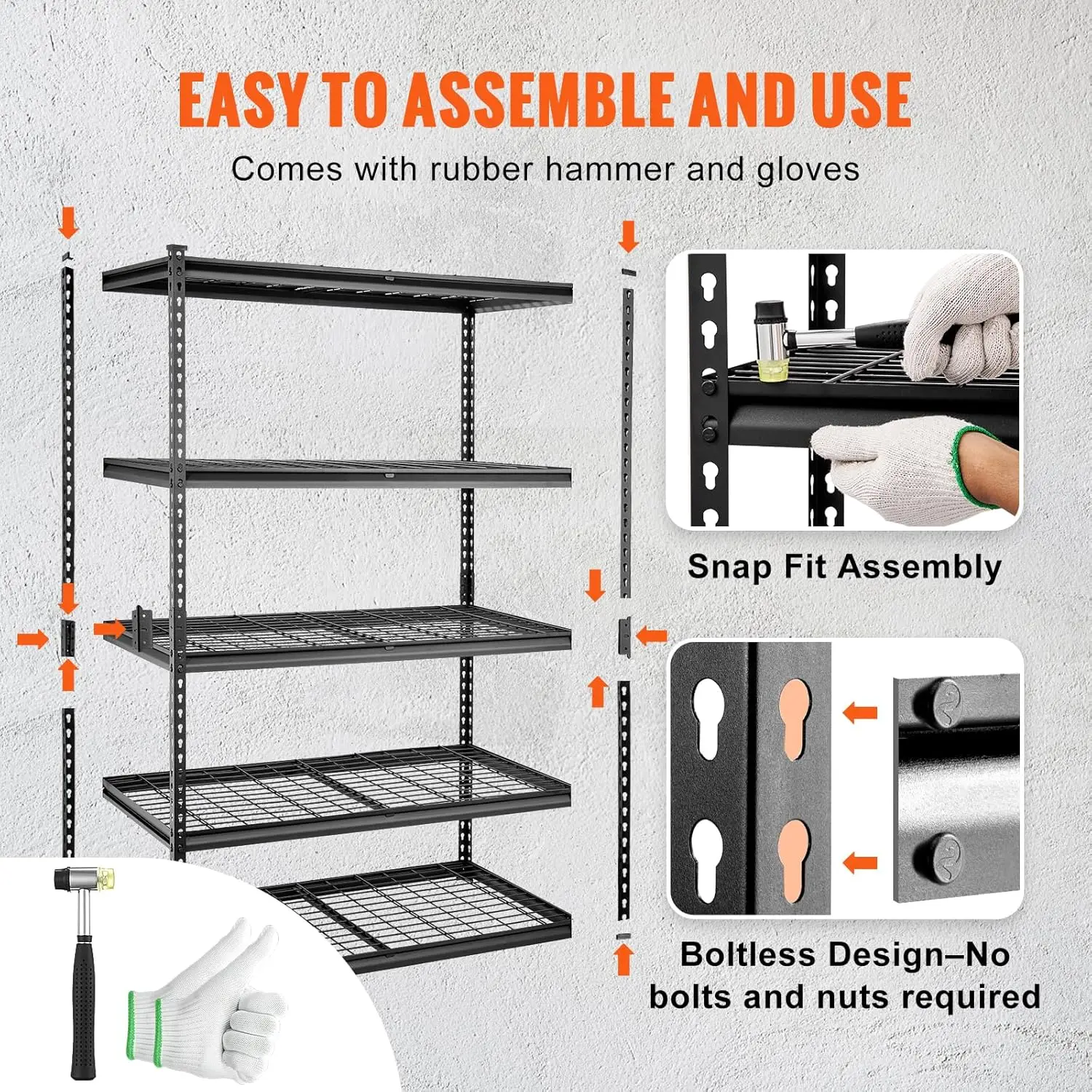 Storage Shelving Unit 5-Tier Adjustable Storage Shelves 48