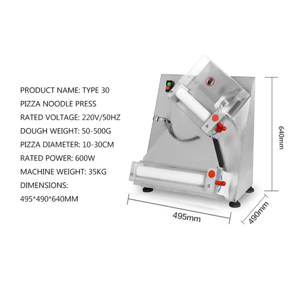 New Arrivals Pizza Paste Pressing Machine  Noodle Forming Press Machine Electric Dough Kneader 10-30cm Premium