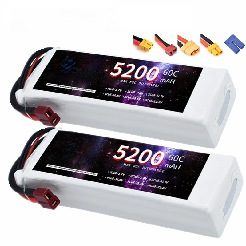 11.1V 5200mAh 60C Lithium polymer battery for RC Car Quadcopter Drone Airplane Helicopter with T XT60 XT30 EC5 hollow EC5 Solid