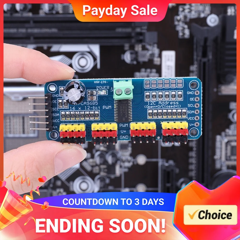 PCA9685 Robot Controller IIC Interface 16 Channel 12-Bit PWM for SERVO Motor Board Module for Arduino Robot/ for Raspberry Pi